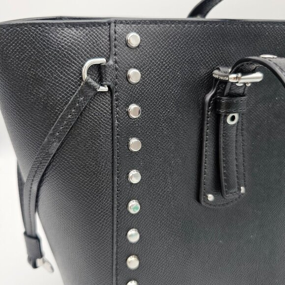 Michael Kors Voyager Medium Crossgrain Leather Tote, Black - Picture 12 of 16